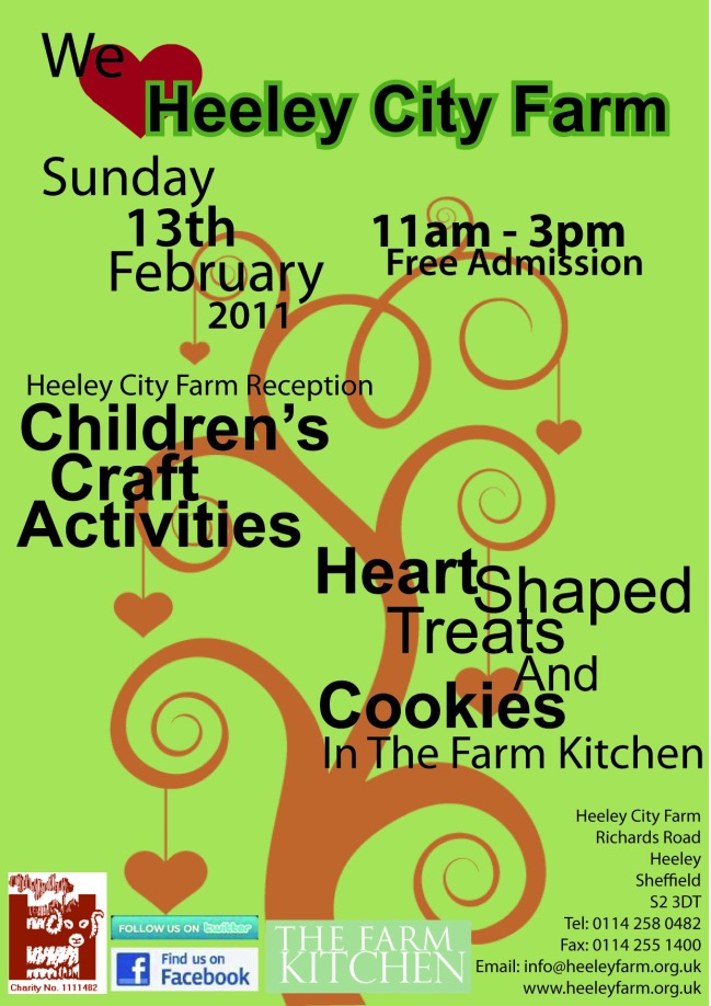 Valentine's Weekend event at Heeley City Farm Sunday 13 February
